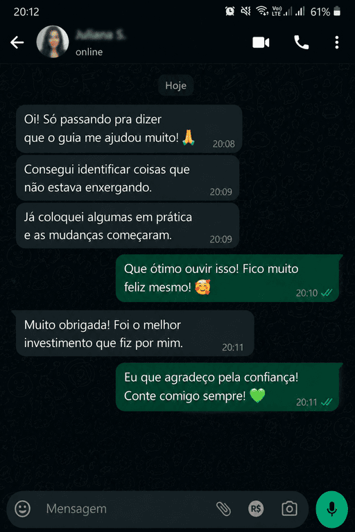 Depoimento de aluna - Checklist da Verdade